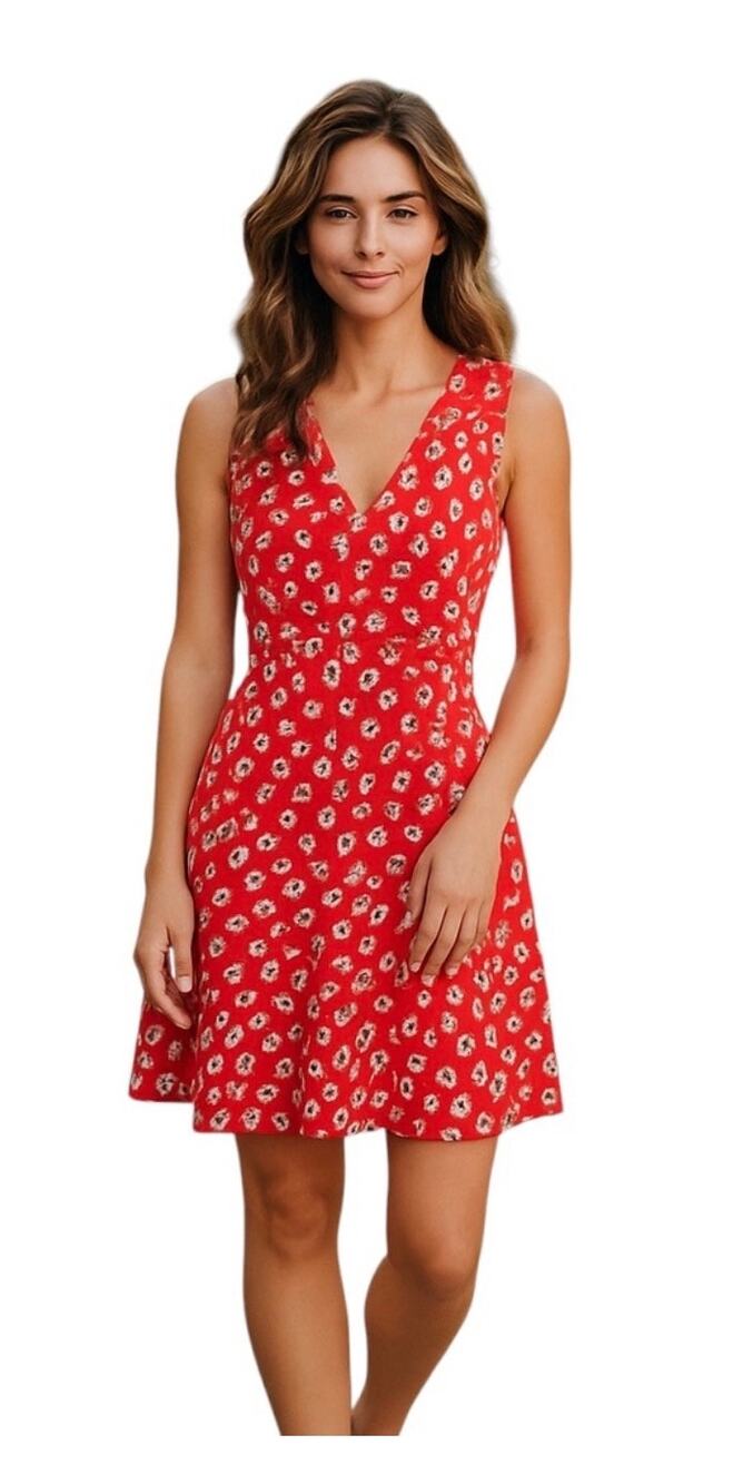 Draper James Floral Love Circle Dress Red Poppy NWT Size 14